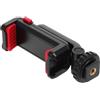 SKISUNO Supporto per Telefono Attacco Slitta, Clip in Plastica Nera, Angolo Regolabile, per Fotocamera e Cavalletto, Orientamento Verticale e Orizzontale