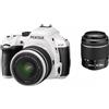 Pentax K-50 Fotocamera e Obiettivo DA-L 18-55 WR e DA-L 50-200mm WR, Sensore CMOS APS-C da 16,49 Megapixel, Display LCD da 3", Video Full HD, Bianco