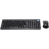 SIMPLETEK - Kit tastiera e mouse wireless layout portoghese QWERTY, con adesivi preapplicati, colore nero, compatibilità universale