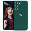 POUHYE Cover per Samsung Galaxy S22+ / S22 Plus 5G Custodia Originale, Gomma Gel di Silicone Liquida Cover con Protezione Fotocamera, Morbida Sottile e Antiurto AntiGraffio Case Verde scuro
