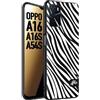 CUSTOMIZZA - Custodia cover nera morbida in tpu compatibile per Oppo A16 - A16S - A54S zebrata maculata a rilievo soft touch donna bianca