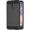 COPHONE® - Cover per Nokia 3.2, in fibra di carbonio, antiscivolo, colore: Nero Custodia morbida ad alta protezione, antiurto.