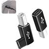 kwinfei 2 Pezzi USB B to USB C Adattatori, Adattatore USB C MIDI 2.0 per Collegare Stampanti, Tastiere MIDI, Pianoforti Elettronici, Scanner e Altri Dispositivi a Computer, Laptop, Tablet e Smartphone