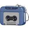 Peosaard Keychain di mini registratore a nastro, tastiera retrò retrò con musica, lettore di microcassette per zaini, borse, regali(Riproduzione nastro non disponibile)