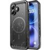 SPORTLINK Cover per iPhone 16 Plus Impermeabile 360 Antiurto, Nero/Mag | Militare Protettiva Rugged Resistente Custodia Antipolvere Subacquea IP68 Waterproof, Fotocamera/Schermo Doppia Protezione