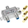Sat-Fox - Splitter satellitare a 2 vie, per TV a banda larga, HDTV, analogico, digitale