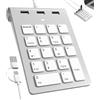 Tioleje 2 in 1 Tastierino Numerico USB‑C/USB A con Hub USB, Numpad 18 Tasti Inclinazione 15°, Numpad per PC Portatile/MacBook/iPad/Windows/macOS, Plug‑and‑Play