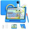 Easerush P10 Kid Tablet con Penna Custodia in Silicone, Blu | Tablet 10 Pollici con 32GB RAM+64GB ROM Tablet per Bambini, 90Hz Tablet Android 16 & Gemini AI, 7000mAhT310/5G WiFi/8MP+5MP