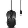 Perixx PERIMICE-405C - Mouse USB-C portatile con cavo, affidabile cavo USB-C da 60 cm per laptop, tablet o smartphone, con clic silenzioso, nero