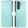 JUNETOP Cover per Samsung Galaxy A37/A36 5G con Vetro Temperato, Verde | Custodia a Libro in Pelle Sintetica