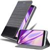 Cadorabo Custodia Libro per Alcatel 3X (nicht für 2019) in GRIGIO NERO - con Vani di Carte, Funzione Stand e Chiusura Magnetica - Portafoglio Cover Case Wallet Book Etui Protezione