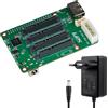 GeeekPi Espansione di memoria SATA a 5 bay, per Raspberry Pi 5, 52Pi Penta SATA HAT per Raspberry Pi 5 2GB/4GB/8GB/16GB, PCIe, compatibile NAS, con alimentatore di rete 12V DC