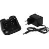 vhbw Caricabatterie compatibile con Icom IC-V80, IC-U80, IC-T70E, IC-T70A, IC-U8 batterie per radio - Stazione di ricarica + alimentatore, 12-16V