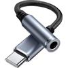 Yisica Adattatore jack per cuffie da 3,5 mm, adattatore jack USB tipo C per iPhone 16 15 Pro Max Plus, tipo C a audio per Galaxy S24 S23 Ultra Note 20 A54 per Huawei P50 P40/Mate 30 (grigio)