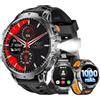LIGE Smartwatch Uomo, Smartwatch Militare Uomo Fitness con Chiamate Bluetooth,1.85 Orologio Intelligente 110+ Modalità Sportive/1000 mAh/Sonno/Torcia per Android IOS,Nero profondo