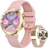 zocowear Smartwatch da donna, fitness tracker per Android/iOS, schermo AMOLED da 1,2 pollici, con ciclo femminile, frequenza cardiaca, monitoraggio del sonno, monitoraggio dell'attività (2 cinturini