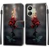 SIENIANLINE Cover per Xiaomi Redmi 13C 4G/5G PU Pelle Custodia Flip Fiamma