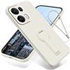 Anlalish Compatibile con Custodia OPPO Reno 13 Pro 5G con supporto ad anello, Custodia in silicone per OPPO Reno13 Pro 5G con corda a 360 gradi custodie per evitare la perdita antiurto Case (Beige)