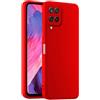 HULLIN Custodia per Telefono in Silicone Colorato, Adatta per Samsung Galaxy A12 / M12 / A12 Nacho (6.5) - Rosso Cina