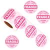Goktvai 500pz Adesivi Fragile per Spedizione, 5cm Etichette Rotte Handle With Love Thank You Adesivi Fragile Carini Rosa per Scatole Imballo Trasloco Vetri & Oggetti Fragili