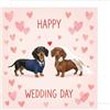 Edition Seidel Premium Biglietto di auguri quadrato con busta. Auguri di matrimonio Happy Wedding per sposa sposo lui e lei amore Matrimonio Mr & Mrs Bassotto Cane Cuori (HQ226 SW026)