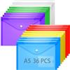 GoodtoU Cartellina Portadocumenti Colori- A5 Cartelle a Tasca Cartelline Plastica Busta con Bottone a5 Portadocumenti Per Archivio Ufficio e Accessori per Scrivania Colori Assortiti 36 Pezzi