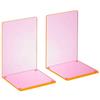 OSCO Fermalibri lucidi con cuscinetti in gomma trasparente antiscivolo, eleganti supporti per libri in plastica acrilica per scrivania, ufficio, scaffale, casa, design moderno, altezza 21,2 x