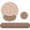 MOSISO Set Supporto Poggiapolsi&Tappetino Mouse Ergonomico Curvo Circolare