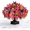 KUKUTrue® Biglietto Pop Up Albero Farfalle Rosse, Biglietto Compleanno Pop Up Donne, Biglietti Matrimonio, Biglietti Anniversario, per Donne Amica Mamma Figlia Sorella Nonna