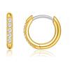 Limerencia F136 - Orecchini a cerchio in titanio con piccoli zirconi cubici, color oro e argento, piercing per cartilagine, gioielli da donna per orecchie sensibili (6-12 mm), 8 mm, Titanio, Non