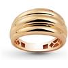 Artlinea, Anello a Fascia Ondulato in Oro Giallo Lucido 18 Carati, Gioiello Realizzato Interamente in Oro 750 con Esclusiva Lavorazione Lucida, Made in Italy
