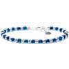 Youjoy Bracciale Argento 925 con Perline in Vetro Blu Cristallo, Small