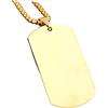 HOMOBABE Collana Uomo Pendente Piastrina Militare in Acciaio Resistente Oro Elegante e Semplice Adatta per Compleanno e Regalo di Natale