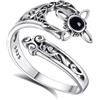AEONSLOVE Anello Nodo della Strega Regolabile in Argento 925