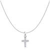MARLION JEWELS Collana Lunga da Donna in Argento 925 con Croce Sottile e Zirconi Scintillanti - Gioielli Particolari per Regalo