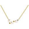 Secret & You Lovelace Collana di Perle Coltivate d'Acqua Dolce bianche tipo bottone di 4-4.5mm, 4.5-5mm e 5-5.5mm e Zircone | Argento Sterling 925 placcato in Oro 18K