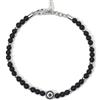 Mabina Gioielli - Bracciale Uomo - Bracciale in argento con agata nera - 533807
