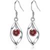 Zolkamery Orecchini pendenti in argento 925, in argento Sterling 925, con bianco/acquamarina/rosa/blu zaffiro, viola/rosso/verde, zirconi ipoallergenici, a goccia, per donna e mamma