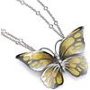 Artlinea Collana Farfalla in argento 925, rodiata, con smalto eseguito a mano giallo e cubic zirconia - ZCL857-ML.2.925.*