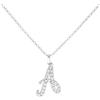 Artlinea, Collana in Argento 925 Sterling, Personalizzabile con la tua Iniziale di Zirconi, Numeri e Simboli, Misura da 43 a 47 cm, Chiusura a Moschettone, Made in Italy