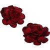 VILLCASE Clip per Scarpe Donna Eleganti Rosso, Leggero e Riutilizzabile, Fiori Decorativi a Forma di Rosa per Cerimonie in Chiesa e Prom