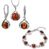 Copal Set Di Gioielli Da Donna In Ambra E Argento Sterling Con Catena Regolabile Pendente Pratico E Bracciale