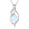 FANCIME Collana Donna Argento 925 Placcato Oro Pietra Nascita | Design Doppia Torsione Ciondolo Goccia Gioielli Regalo Donna Ragazza