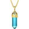 Bestyle Collana Donna Quarzo Pietra Esagonale Cristallo di Nascita Novembre Citrino Collana Pietre Portafortuna con Nodo Celtico, Collane Lunghe Donna Regolabile, Confezione Regalo