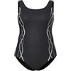 Ulla Popken Costume da Bagno da Donna, Taglie Forti, con Bordi Decorativi, Senza Coppe morbide, Girocollo