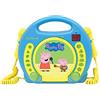 Lexibook, Peppa Pig, Lettore CD portatile con microfoni, lettore musicale, ripetizione e programmazione, karaoke, jack per cuffie, blu/giallo, RCDK100PP