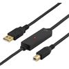 DELTACO PRIME Cavo USB 2.0 tipo A - tipo B, attivo, 10 m, svart