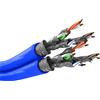 Goobay 2x Goobay 75716 Cavo di rete duplex CAT 7A, S/FTP (PiMF), blu, 50 m - conduttore in rame (CU), AWG 22/1 (solido), guaina senza alogeni (LSZH)