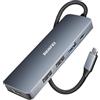 BENFEI Hub USB C 5in1, adattatore multiporta USB C con 4K HDMI/PD 100W/USB-A 3.2 10Gbps/2*USB-A 2.0[design in silicone/tessuto, alluminio] per MacBook Pro/Air, iPad Pro, iMac, iPhone serie 16/15, XPS