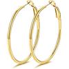 GoldChic Orecchini Cerchio Media 40mm Oro in Acciaio Inox